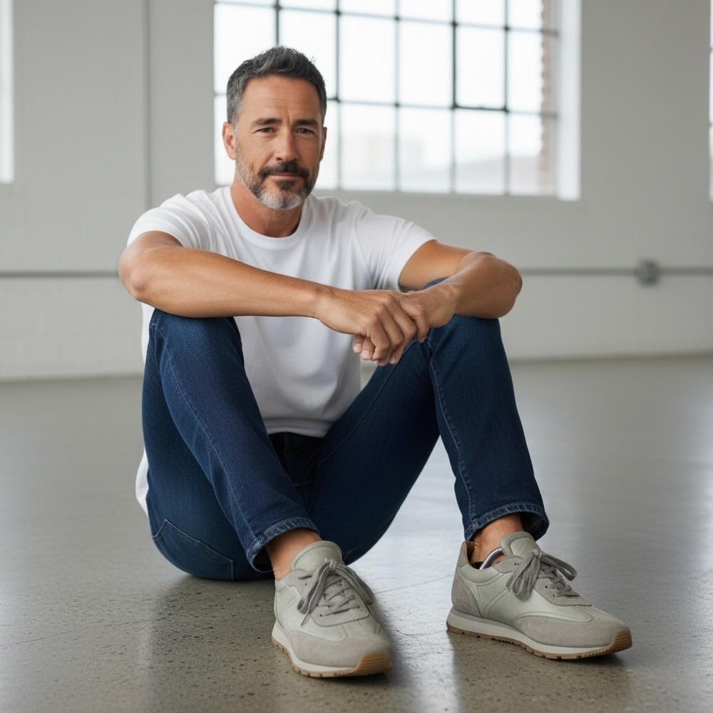 Koio Tempo Mens Grey Suede Leather Low Top Sneakers Made in‎ Italy Size 45